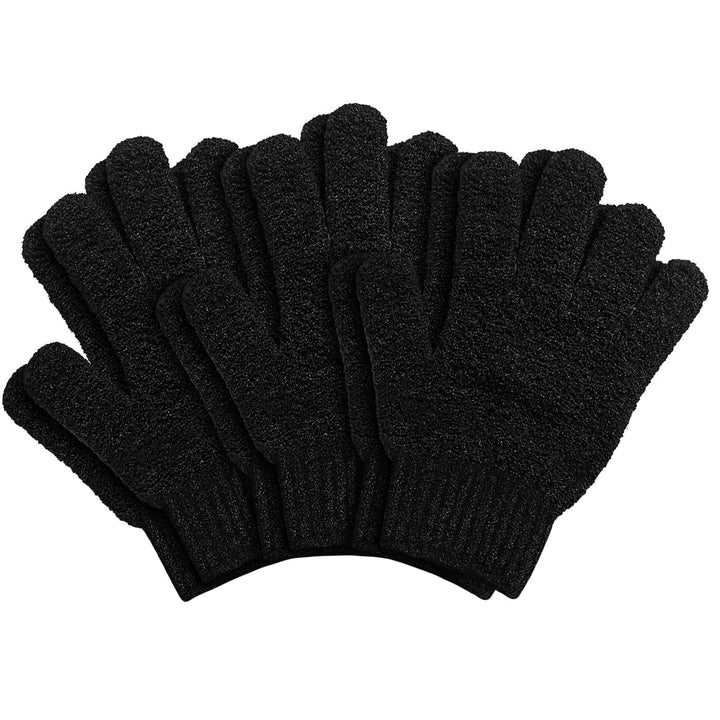 Exfoliating Gloves | Bamboo Shower Gloves | 6Pcs Bath and Body Exfoliator Mitts | Scrubs Away Ingrown Hair and Dead Skin for Shower, Spa, Massage and Dead Skin Cell Remover Loofah - Green,Blue,Pink