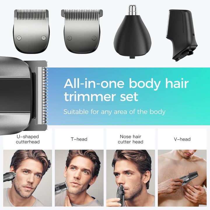 Manscape Dual Speed Body Hair Trimmer Men 4-In-1 Beard Trimmer Men, 210 Mins Usage Time Rechargeable Body Shaver for Hair/Beard/Ball/Groin, Waterproof Cordless Male Grooming Kit for Pubic Hair