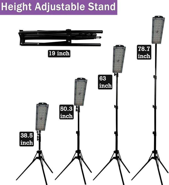 54W Face Tanning Lamp, 180° Rotation Sun Lamp, Tanning Lamp Solarium for Home, with Adjustable Height Tripod (38.5"-78.7"), Eye Mask, for Home Beauty Salon Face and Body All Skin Tones (B)