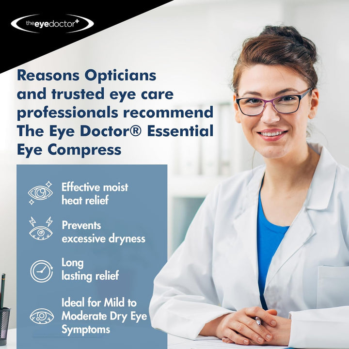 Heated Eye Mask for Dry Eyes – Warm Eye Compress for Blepharitis Relief - Reusable Microwave Safe Heat Eye Mask for MGD Treatment with Antibacterial Protection