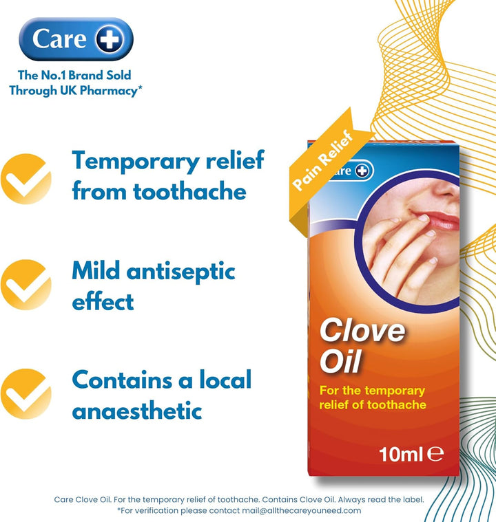 Clove Oil, Provides Temporary Toothache Relief, Contains Local Anaesthetic, Mild Antiseptic Effect, 10Ml