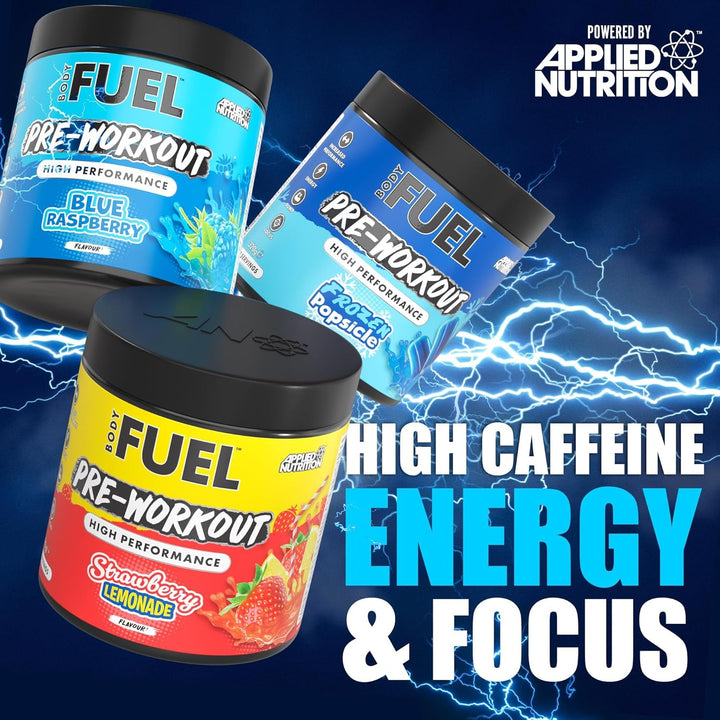 Bodyfuel Pre Workout Powder - Energy & Physical Performance with Citrulline, Creatine, Beta Alanine (320G - 40 Servings) (Strawberry Lemonade)