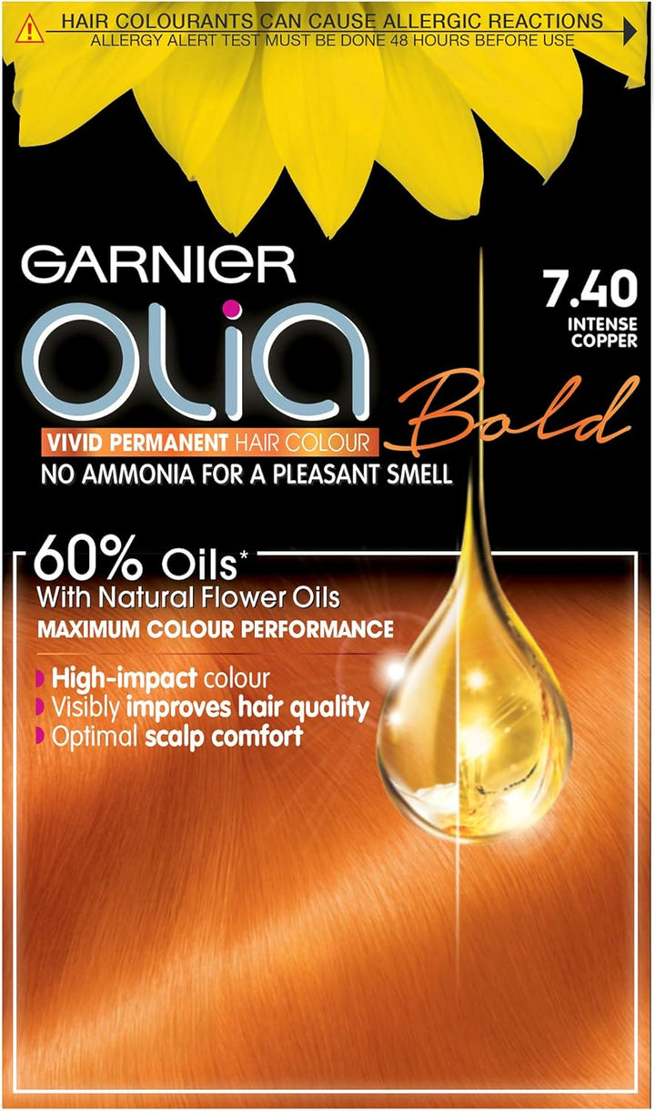 Garnier  5.0 Brown, Oil-Powered, No-Ammonia. 100% Grey Coverage. Luminous, Long-Lasting, Vibrant Brown Hair Color with Exceptional Shine and a Healthy, Nourished Feel.