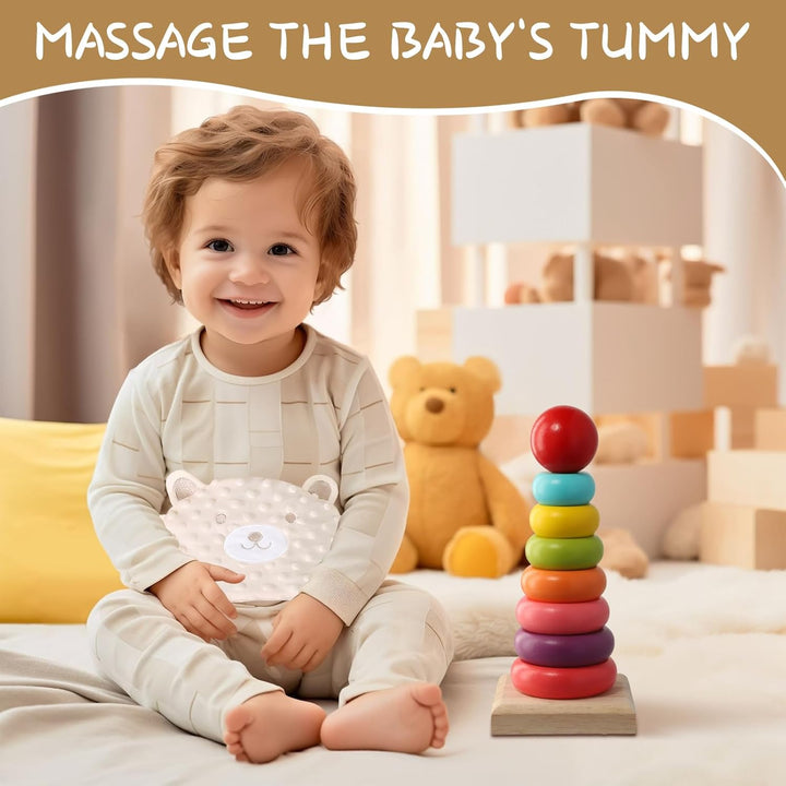 Infant Abdominal Band, Microwaveable, Red Bean Heating Liner, Machine Washable, Adjustable Velcro, Beige, for the Relief of Infant Abdominal Pain, Colic, Abdominal Distension, Soothing Babies