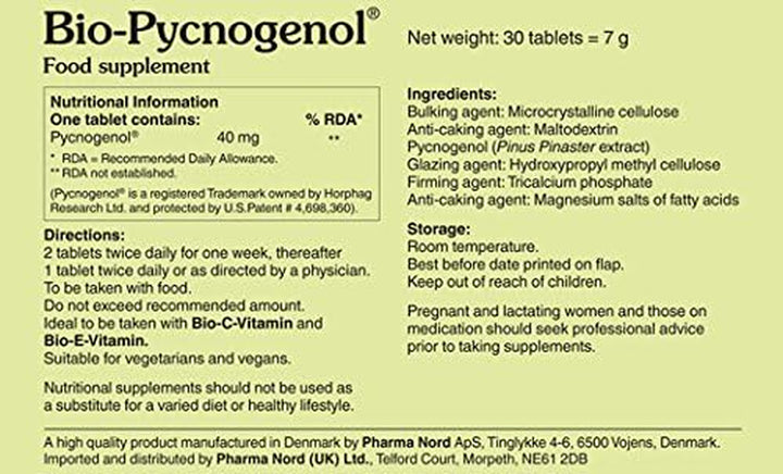 40Mg Bio-Pycnogenol 30 Tablets