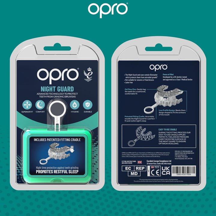 Dentist Recommended Night Guard Clenching and Grinding Teeth,Bruxism TMJ Relief. Slim Fit,Customisable Size Restful Sleep. Dental Antimicrobial Nightguard Case Included (Clear)