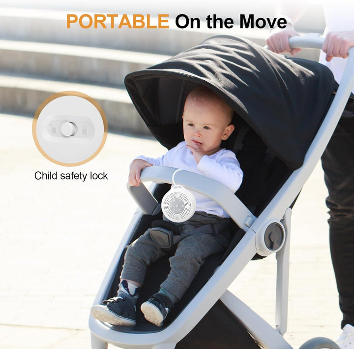 White Noise Machine Baby, Portable White Noise Machine for Adults with 2000Mah Battery, Rain Sound Machine with 21 Soothing Sounds, Sound Therapy with Timer and Volume Adjustment for Sleeping Nursery