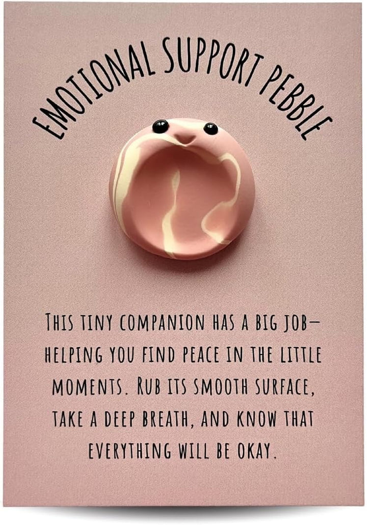Emotional Support Pebble | Charming Handmade Worry Stone Age 5+, Cute Pocket Hug Gift | Anxiety Relief for Kids & Adults | Crafted in the UK - Mental Health Gifts to Bring Peace - Purple Swirl