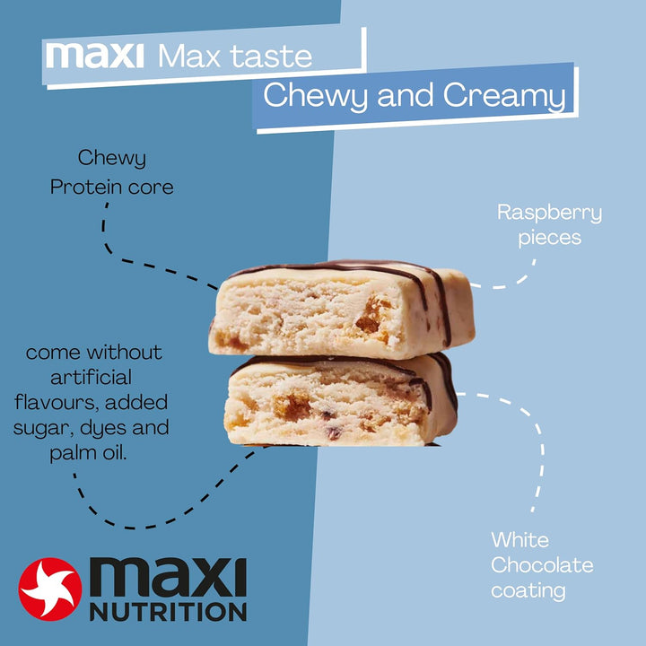 Classic Protein Bar White Chocolate Raspberry 40G, 20G Protein per Bar, 142 Kcal, 3.8G Fat 16 X 40G Bars,