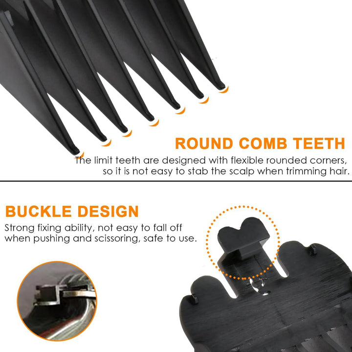 10PCS Hair Clipper Combs Guides Hair Clipper Guards, Limit Comb Hair Cutting Guide Replace Comb Compatible to Many Wahl Clippers (1.5Mm,3Mm,4.5Mm,6Mm,10Mm,13Mm,16Mm,19Mm,22Mm,25Mm)