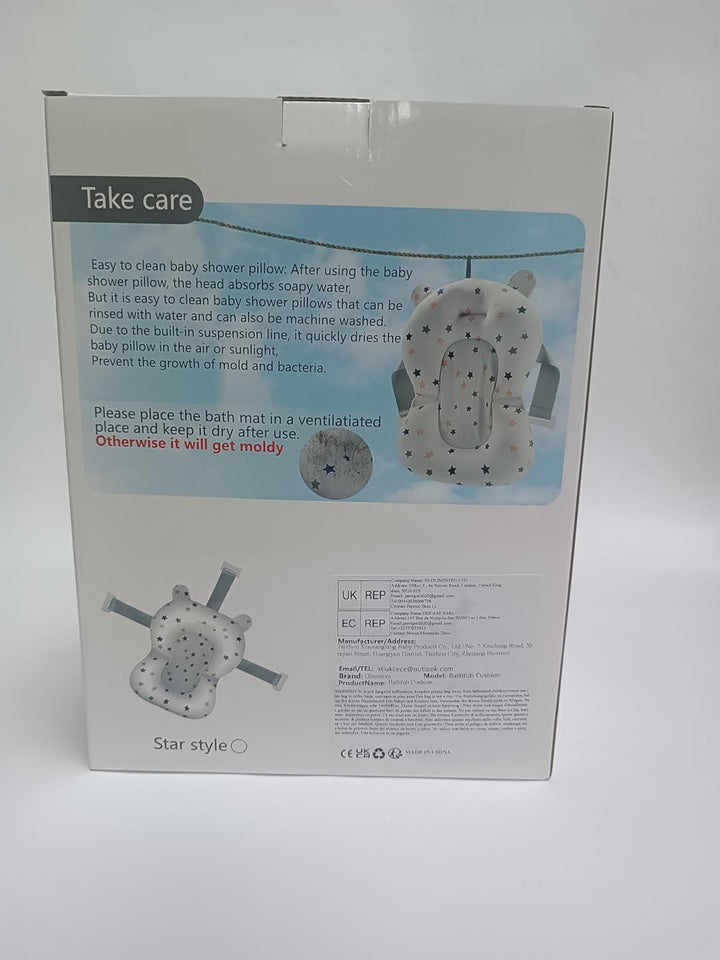 Baby Bath Cushion Bathtub Pad, Baby Bath Mat Pillow Newborn Infant Shower Bath Tub Support Seat Pads, Anti-Slip Baby Bath Cushion Mats Bathing Accessories for Newborn Toddler Infant 0-12 Months