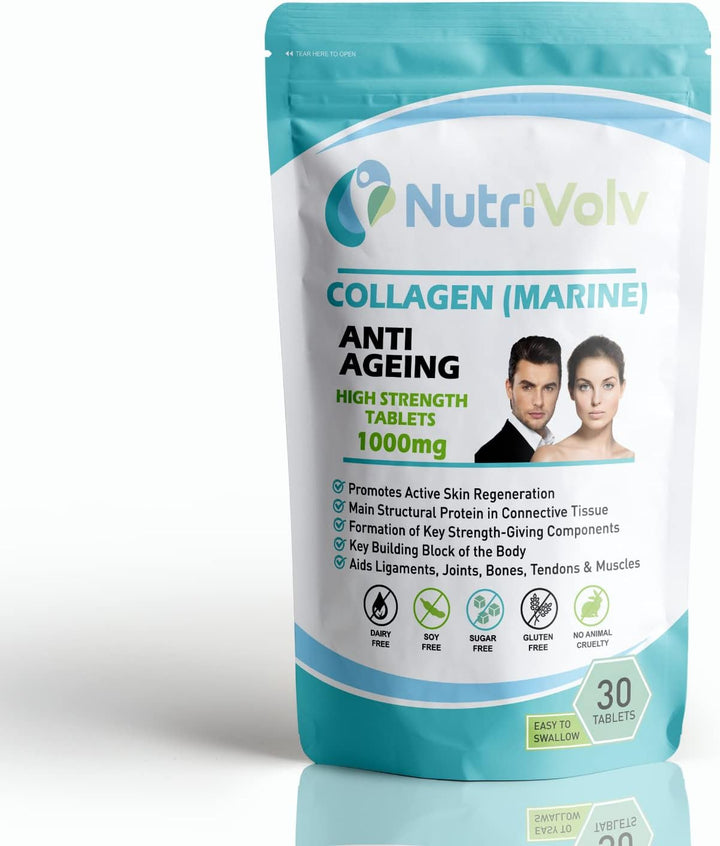 Collagen Marine (1000Mg) Supplement for Skin , anti Ageing, Tissue, Joints, Bones & Muscles | 90 Multivitamin Tablets