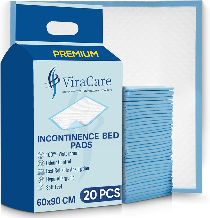 20 X Premium Incontinence Bed Pads 60X90 Cm | Incontinence Bed Sheets | Provides Soft Feel | Disposable Bed Mats for Incontinence | Bed Protectors Kids | Maternity Bed Mats (1 Pack of 20)