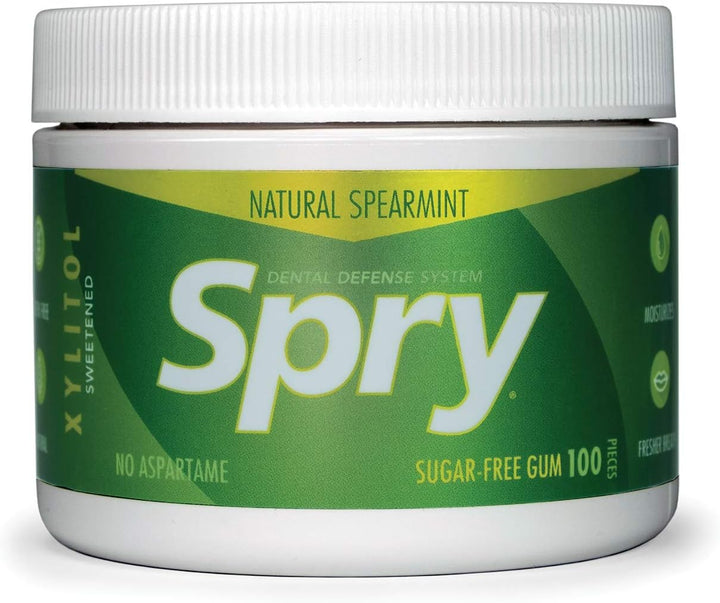 Fresh Natural Xylitol Chewing Gum Dental Defense System - Aspartame-Free, Sugar-Free, Non-Gmo, Gluten-Free (Spearmint, 100 Count - Pack of 1)