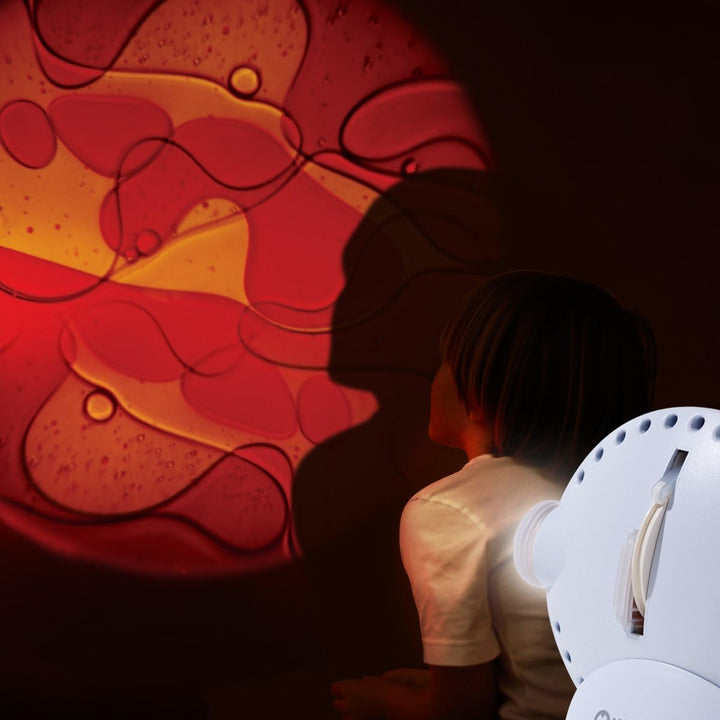 Sensory Room Projector - White with Lava Lamp Effect Wheel - Yellow/Red