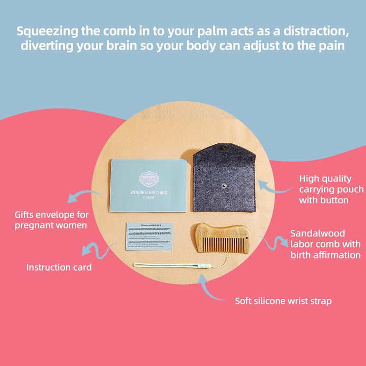 Labour/Birthing Comb for Labor and Delivery Essentials, Natural Pain Relief, Acupressure Tool for Pain Management and Anxiety for Women