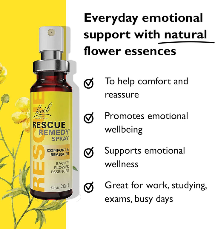 Remedy Comfort & Reassure Spray, Supports Calming Emotional Wellness in Times of Emotional Demand & Daily Challenges, Support in a Stress Full Moment, Flower Essence Formula