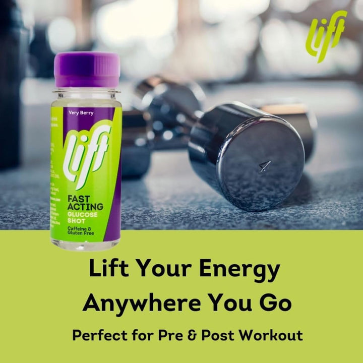 Fast-Acting Glucose Energy Juice Shots, Very Berry, 12 Pack of 60 Ml Bottles