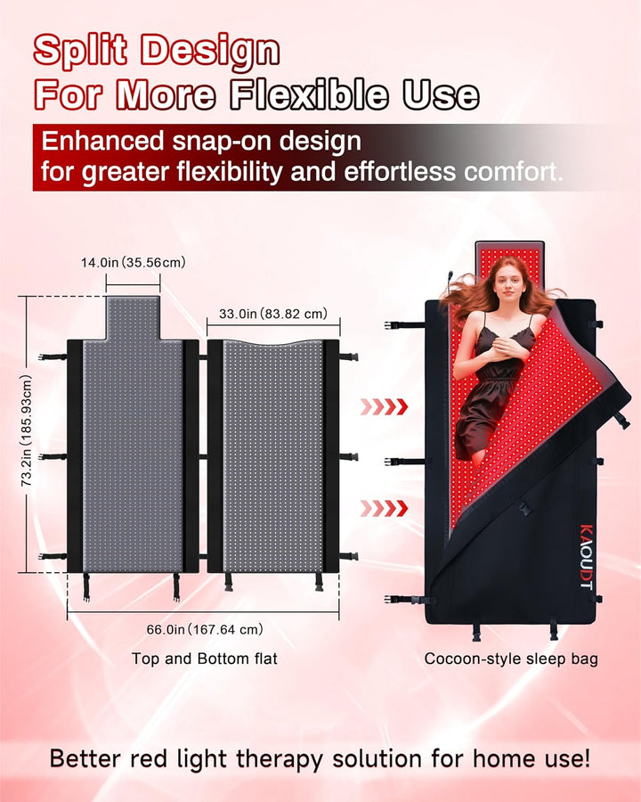 2025 Medical-Grade TPU Red Light Therapy Mat for Full Body Pain Relief, FSA&HSA Eligible 73"X33" Dual Wavelength Infrared Red Light Blanket with 2570 Leds for Home Use