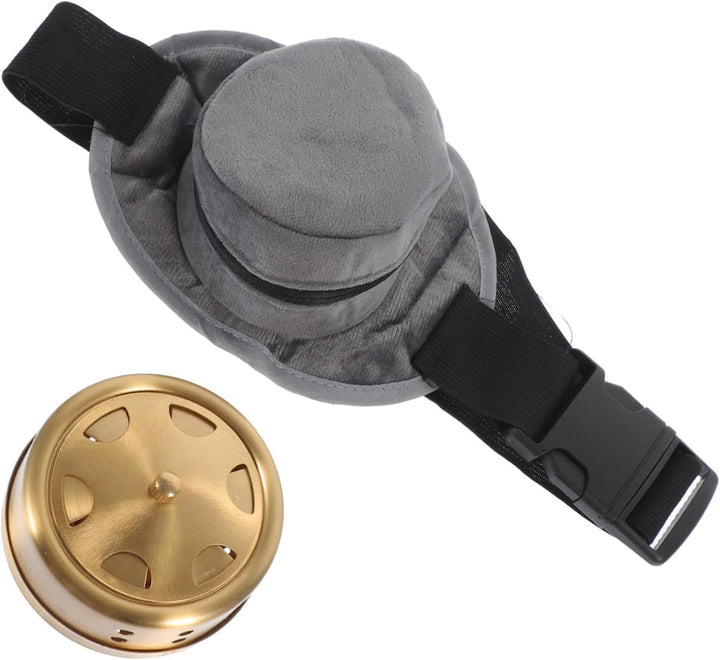 Smokeless Copper Moxa Box Cloth Cover, Portable Home Moxibustion Box for Whole Body Acupuncture Therapy, Environmental Warm Moxibustion Tool Single-Chamber Design Random Color