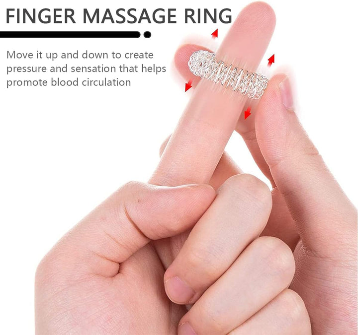 Finger Massage Rings  20 Pcs Spiky Sensory Finger Rings, Spiky Finger Ring, Finger Massager, Acupressure Rings Set, Anti-Stress Ring, Quiet Stress Reducer for Teens & Adults