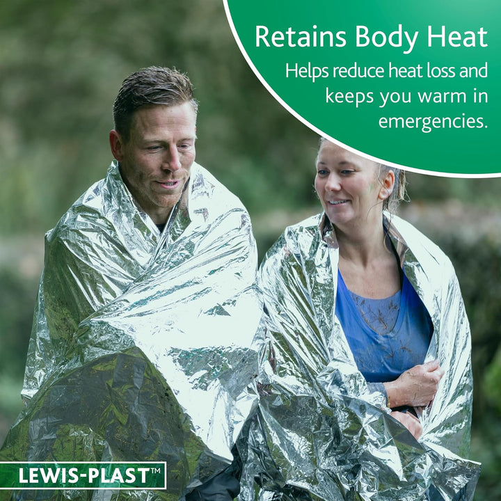 Adult Foil Blanket, Heat-Reflective and Insulating, Wind and Rain Protection (Pack of 3)