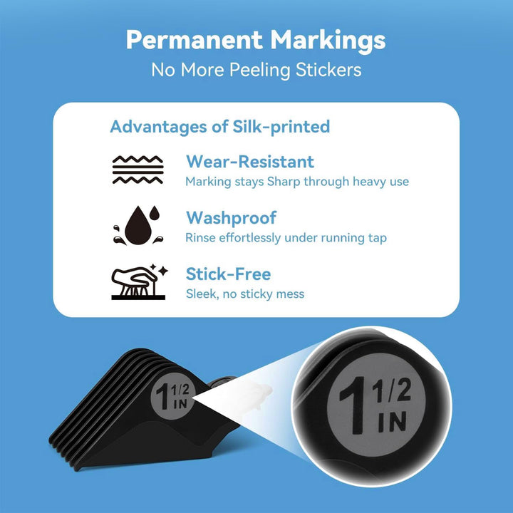 Clipper Guards Set for Wahl 16 14 12 10, for Clippers and Babyliss FX870, Clipper Guides Replacement - 4 Piece Set for Multiple Sizes Universal 1.25", 1.5",1.75",2", Black