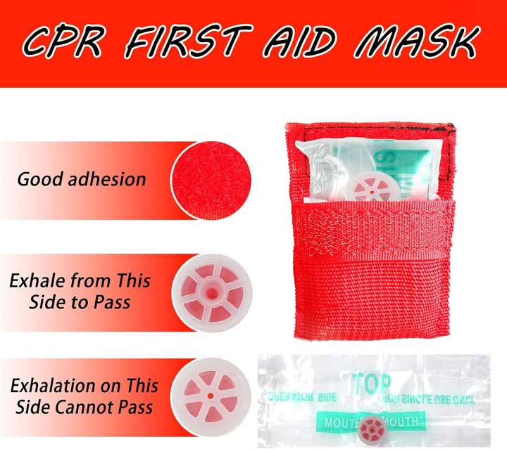 8 Piece CPR Face Shields, Resuscitation Face Shield First Aid with One Way Valve Breathing Barrier, Keychain Rescue Face Shields Emergency, Portable Keychain Emergency Kit for First Aid Aed Training