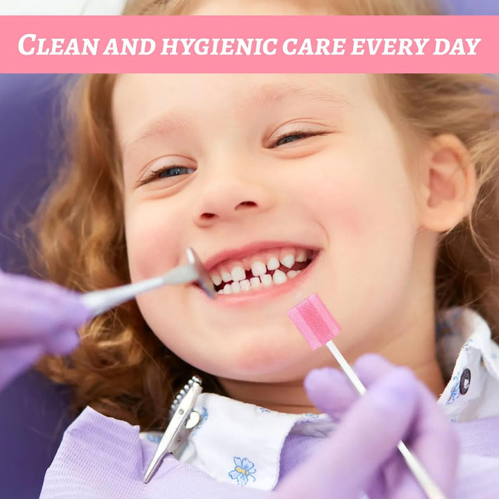 Oral Mouth Swabs Sponges,30 PCS Mouth Sponges on Stick for Hydration,Oral Care Sponge Swab Disposable,Mouth Swabs for End of Life Care Dental Care Kit Foam Swab Sticks for Oral Care (Pink)