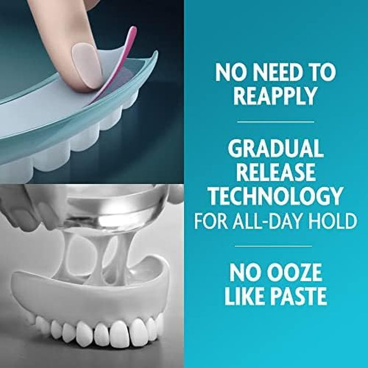 Denture Fixative Seals, Soft Adhesive Cushion, Last All Day, Protect Gums & Help Seal Out Food Particles, 30 Uppers