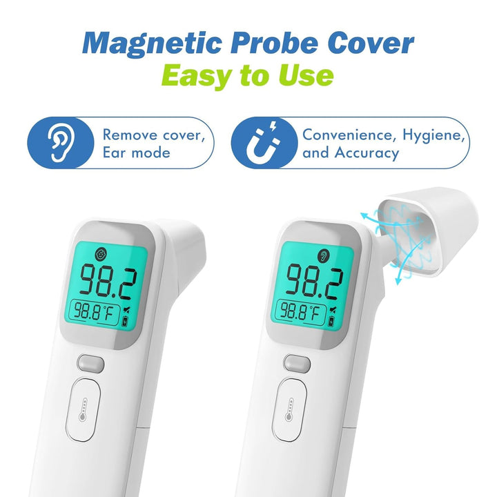 Ear Thermometer for Kids, Baby Thermometer with Forehead and Ear Mode for Adults, Infant, Kids and Toddler, Touchless and 1 Second Reading with Fever Alarm and Mute Function
