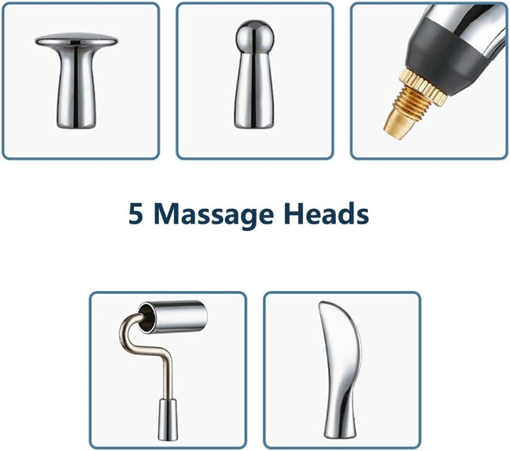 Calmera Acupuncture Healing Pen, Rechargeable Acupuncture Pen, Pain-Free Acupuncture Energy Pen, Pulse Relief Massage Pen, 5 Massage Heads, 9 Intensity, Meridian Energy Pen Full-Body Pain Relief (1)