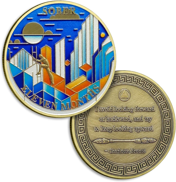 8 Months Sobriety Coin Eight Months Sober Coins August AA Chips and Medallion Sun Chip Alcoholics Anonymous Coin Recovery Anniversary Token Sobriety Gifts for Women Men