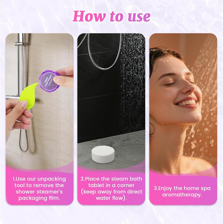 Shower Steamers Aromatherapy for Women or Men, 24 Pcs Natural Shower Bombs with Essential Oils Eucalyptus, Self Care Stress Relief and Relaxation Gifts for Teen Birthday Christmas Travel Essentials