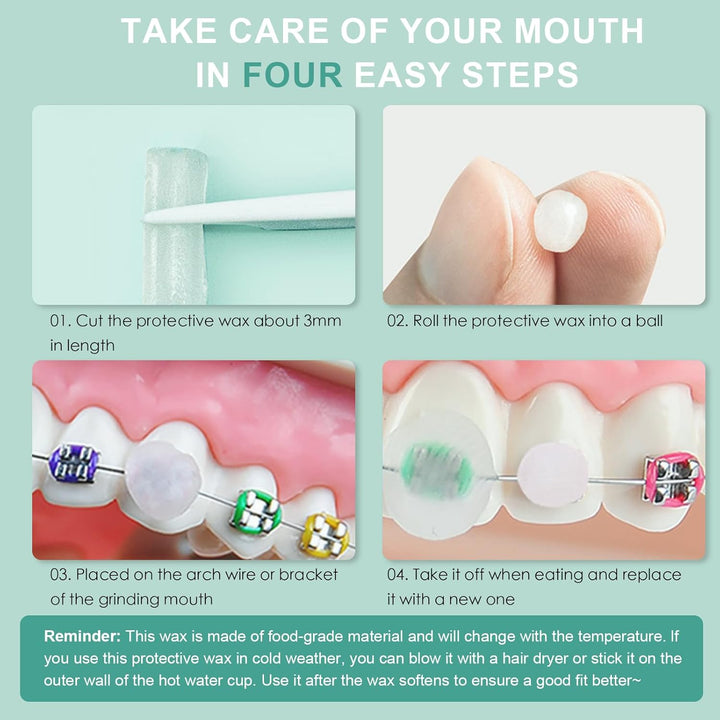 10 Boxes Dental Wax for Braces, Dental Orthodontic, Braces Wax with Fruit Smell, Dental Oral Care, Silicone Orthodontic, Wearers Gum Protection, Tooth (10 Scent)