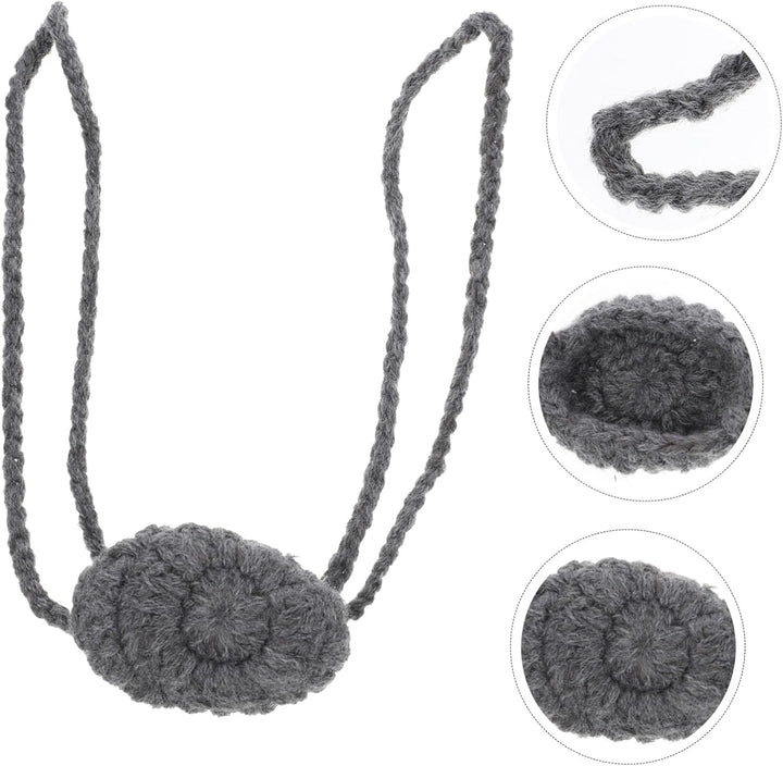 Grey Nose Warmer Wool Weaving Breathable Mask Unisex Nose Antifreeze Cover for Winter Cold Weather Protection