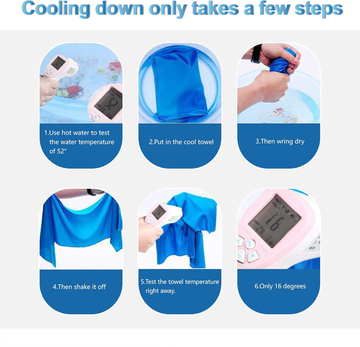 6 Pack Cooling Towels, Soft Cooling Gym Towels, Coo-Ling Neck Tow-Els Rags for Neck and Face, Ice Sports Towel, Cool-Ing Ne-Ck Wraps Sweat Towel for Sports,Gym,Yoga,Workout,Running,Camping