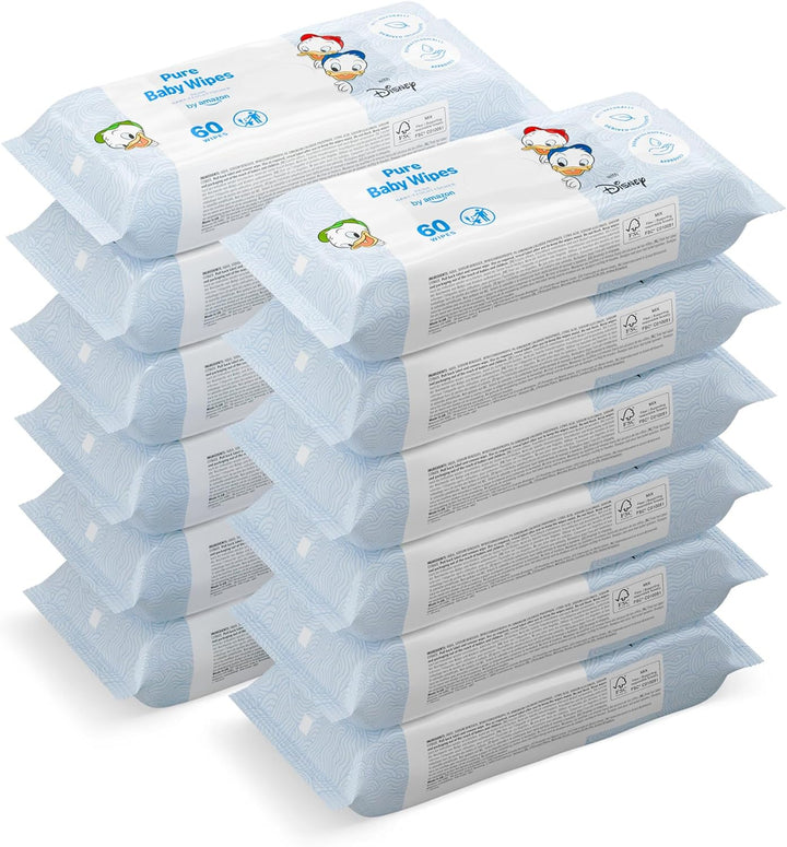 Disney Baby Wipes, 99% Water, 1080 Wipes, Unscented, 18 Pack of 60, (Previously a Mama Bear Brand, Same Product)