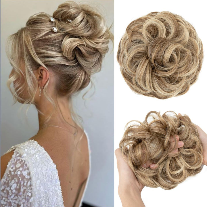 Messy Bun Hair Piece for Womens Synthetic Scrunchies Buns Extension Hairpieces Updo Pony Tail Dirty Blonde