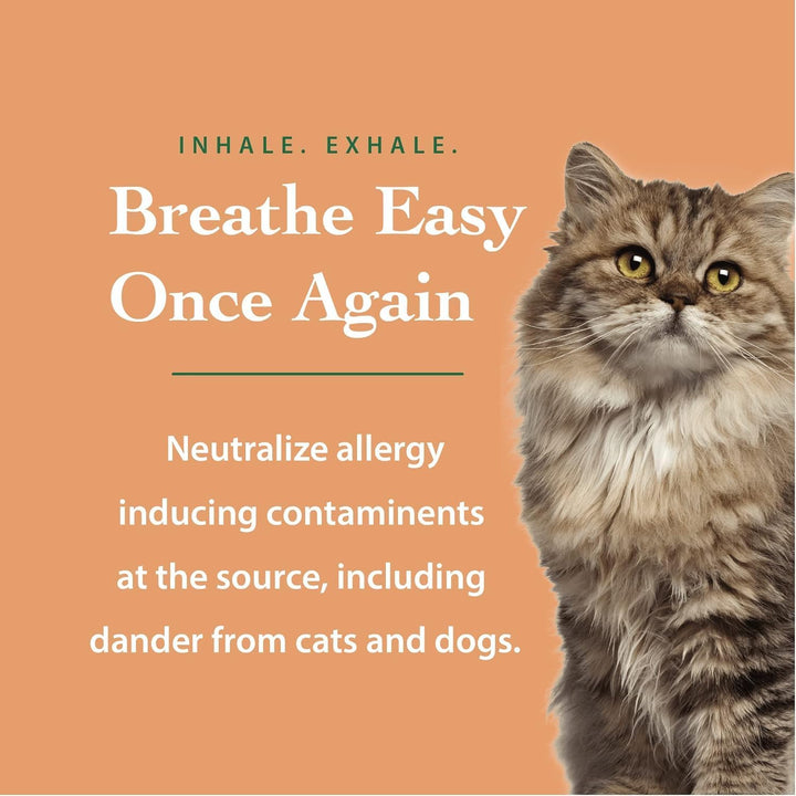 - Plant-Based Dog & Cat Allergy Spray, Dander Remover & Dust Mite Waste Reducer for Relief from Allergies - Cleans Home, Bedding & Furniture Naturally, Fragrance-Free