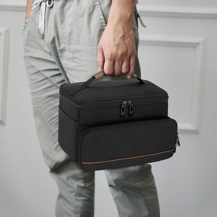 Carrying Case for Clippers, Men Trimmer Kits Storage Bag Compatible with Andis, Hatteker, Oster Hair Clipper and Cutting Tools, Black