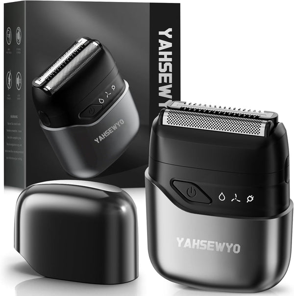 Foil Shaver,Electric Razor for Men,Mini Shavers for Men Waterproof,Mens Electric Shavers Cordless Rechargeable,Double Floating Blade for Close Shaving,Travel Razors Trimmer Wet & Dry 90Min Runtime