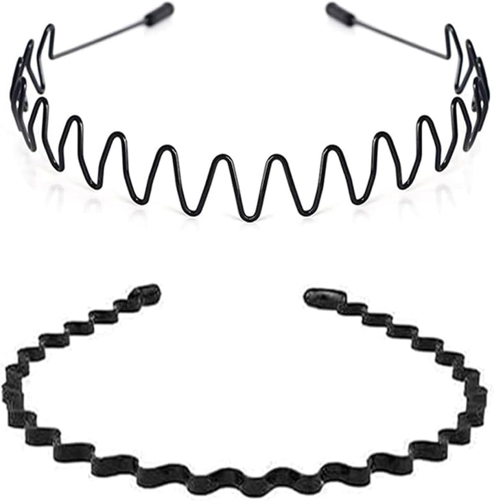 Mens Hair Band Sports Hair Bands Men, Non-Slip Sports Fashion Headband, Metal Hair Band Men, Hair Hoop Outdoor Sports, Weddings and Daily Wear (6 Pcs)