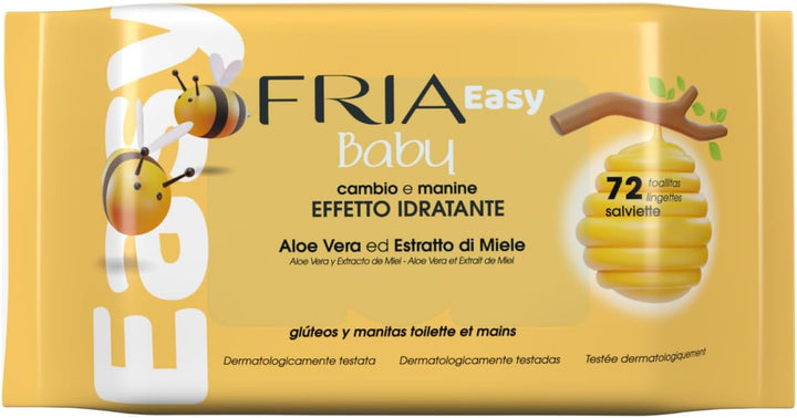 Utility Baby Gentle Wipes with Aloe Vera and Honey Extract for Baby Changing Diapers and Hands Hygiene, 72 Wipes per Pack