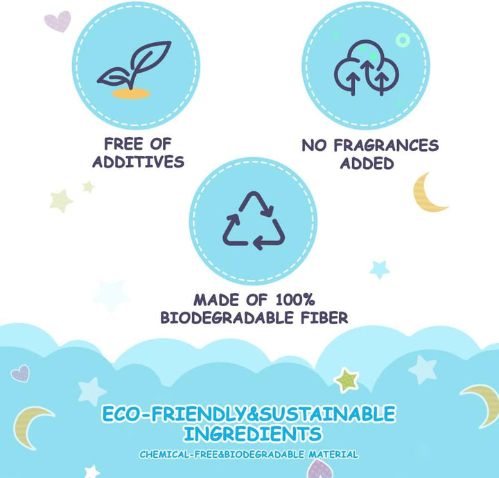 Baby Dry Wipes - Super Soft & Gentle Baby Washcloths, Use Wet or Dry, 100% Unscented Tissue for Babies Sensitive Skin, Ideal for Diaper Changes, Feeding, Nursing, Runny Nose & Drool, 600 Count