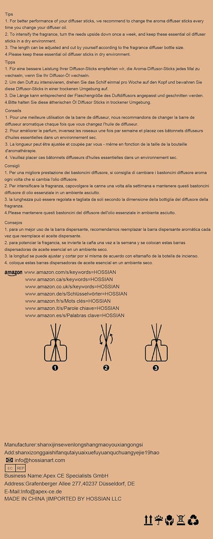 100PCS Reed Diffuser Sticks - Wood Rattan-Reed Sticks -Diffuser Glass Bottles-Diffuser Refills- Spa-Aromatherapy (7''18Cm)