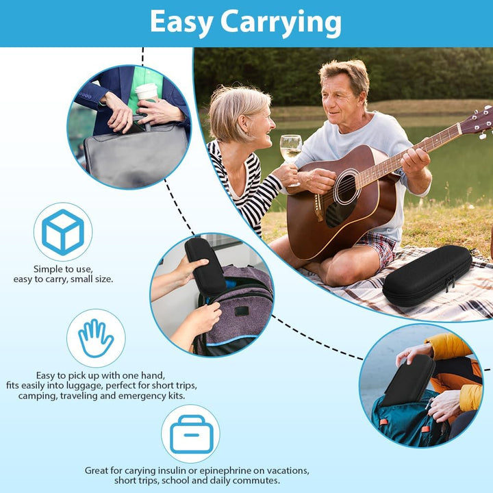 Insulin Cooler Travel Case with 2 Ice Packs - Portable Medicine Cooler for Diabetic Supplies, Insulin Pen Storage and Small Travel Pack