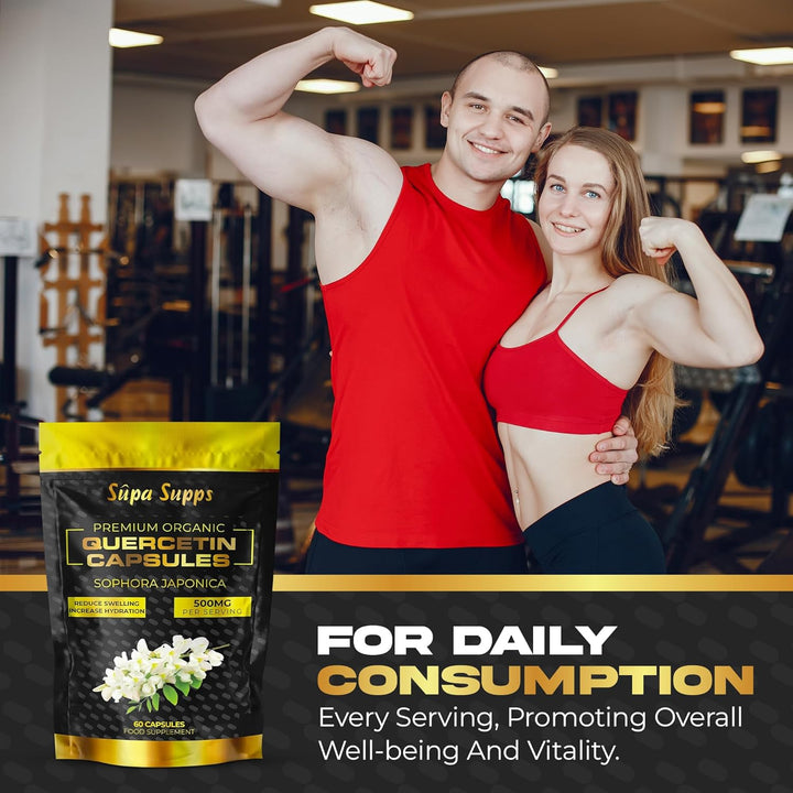 Pure Bio Quercetin 500Mg - High Strength Quercetin Capsules - Antioxidant & Flavonoid Supplement - Natural Quercitin Support for Cellular Protection & Vitality - 60 Vegan Capsules