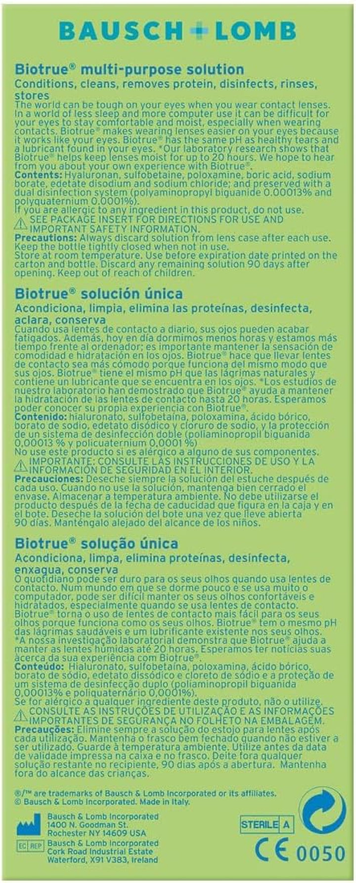 Multi-Purpose Contact Lens Solution, 300 Ml - Cushions and Rehydrates Soft Contact Lenses Comfortable Wear - Condition, Clean, Remove Protein, Disinfect and Rinse - Includes Lens Case