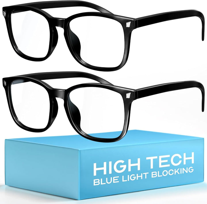 High Tech Blue Light Glasses - Advanced 99% Blue Light Blocking Computer Glasses - anti Eyestrain & UV Glare Protection